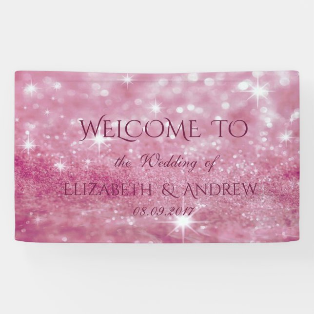 Elegant Stylish Glittery Bokeh Wedding Banner (Horizontal)