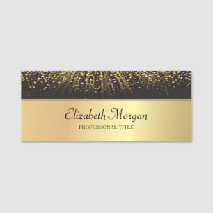Elegant Stylish Gold Confetti Namensschild