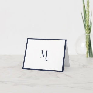 Elegant stylish Navy Blue Monogram Initial Border