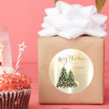 Elegant Stylish Pine Trees Christmas Reindeer 