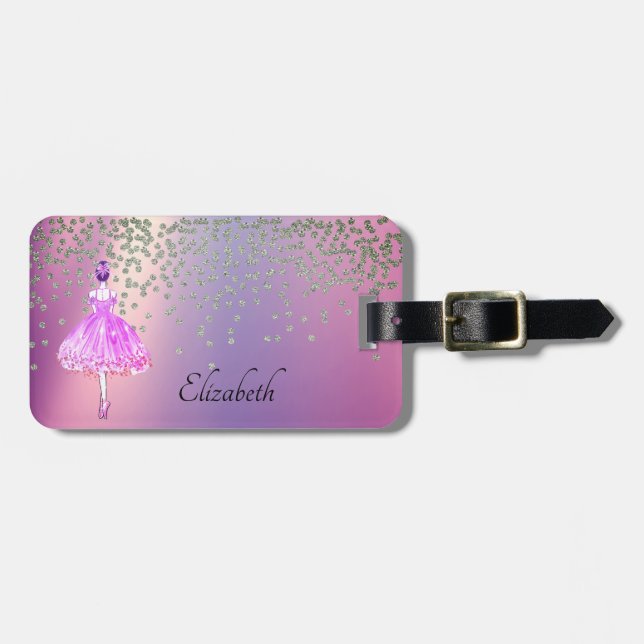 Elegant Stylish Shiny Diamonds Ballon Gepäckanhänger (Vorderseite horizontal)