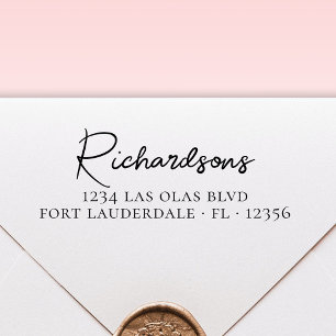 Elegant Stylish Signature Family Return Address Se Permastempel