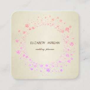 Elegant Stylish Simple, Confetti Quadratische Visitenkarte
