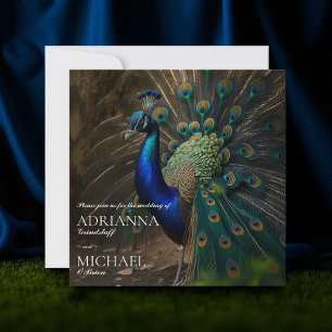 Elegant Stylish Wedding Peacock Einladung