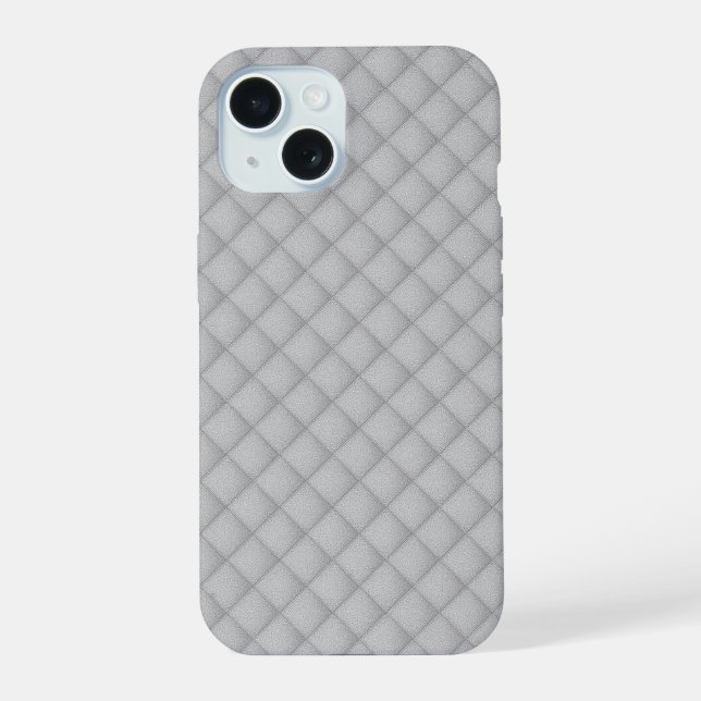 Elegant Stylish White Texture iPhone 15 Hülle (Rückseite)