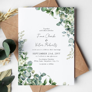 Elegant Succulent Eukalyptus Greenerity Wedding In Einladung