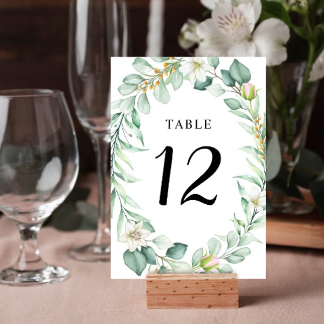 Elegant Succulent Greenerity Wedding Tischnummer (Von Creator hochgeladen)