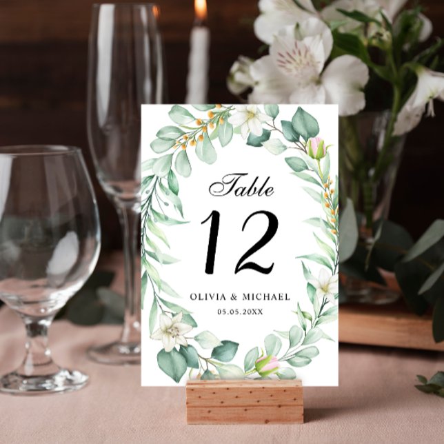 Elegant Succulent Greenerity Wedding Tischnummer (Von Creator hochgeladen)