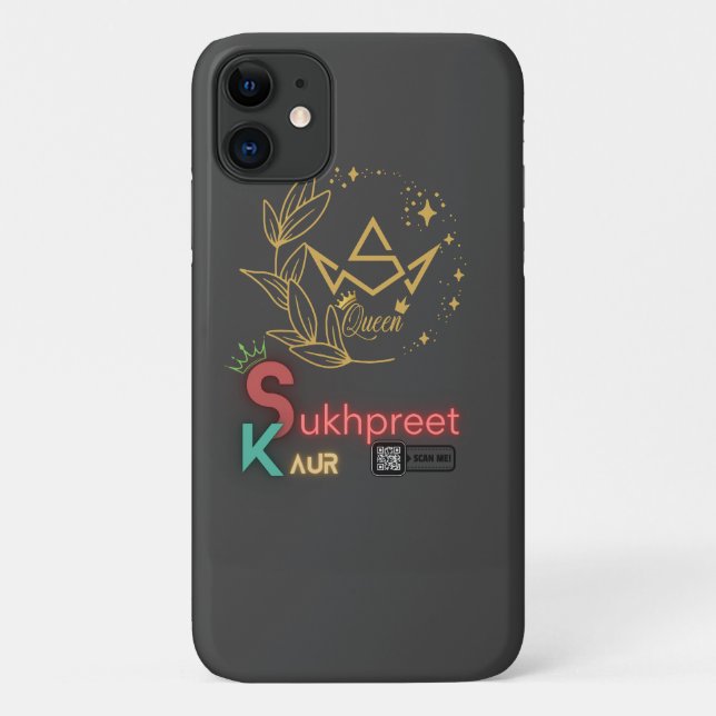 Elegant Sukhpreet Kaur Personalisiert iPhone Case (Rückseite)