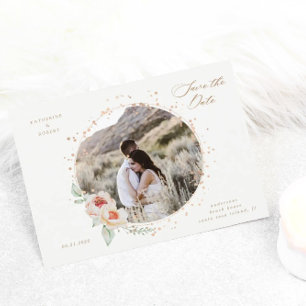 elegant summer garden floral save the date postkarte