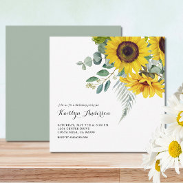 Elegant Sunflower BIrthday Party Einladung