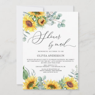 Elegant Sunflower Eucalyptus Baby Shower by Mail Einladung