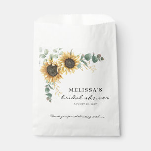 Elegant Sunflower Eucalyptus Floral Bridal Geschenktütchen