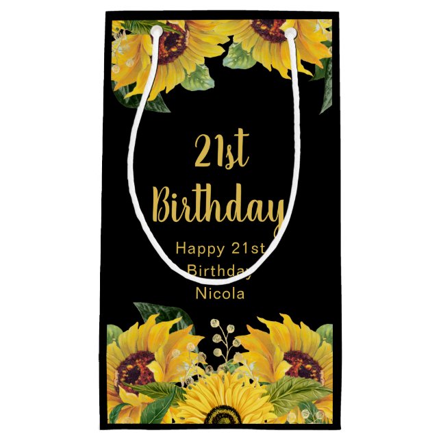Elegant Sunflowers and Foliage Birthday Party Kleine Geschenktüte (Vorderseite)