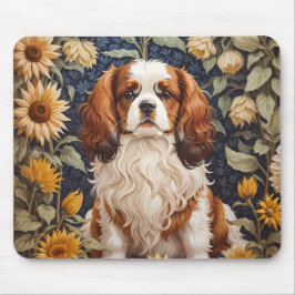 Elegant Sunflowers Cavalier King Charles Spaniel Mousepad