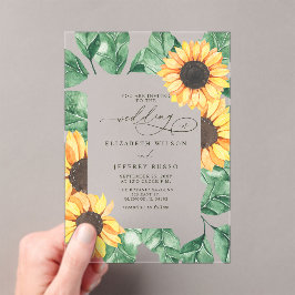 Elegant Sunflowers Garden Floral Wedding Acryleinladungen