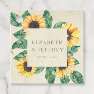 Elegant Sunflowers Garden Floral Wedding Geschenkanhänger