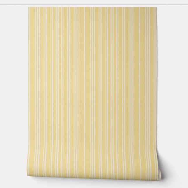 Elegant Sunny Yellow Candy Striping Tapete (Abrollen)