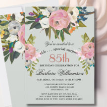Elegant SURPRISE Handpainted 85th Birthday Party