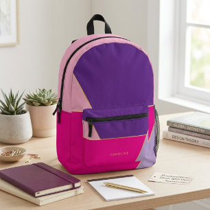 Elegant süß farbenfroh modern trendy personalisier bedruckter rucksack