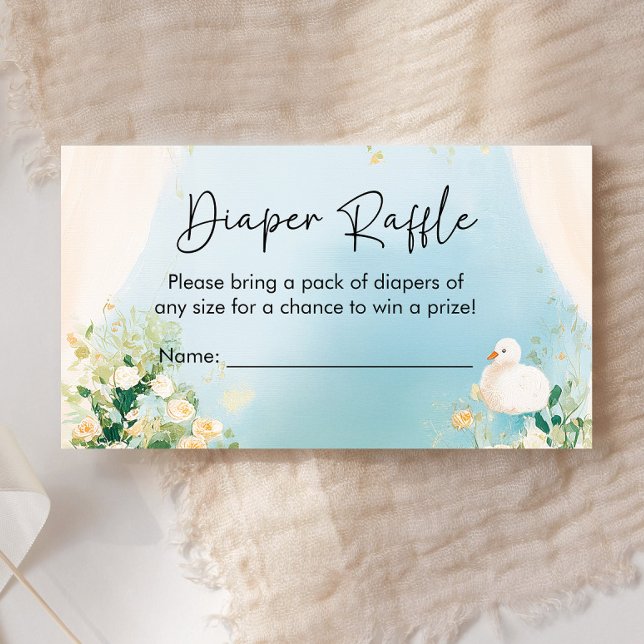 Elegant Swan Baby Duwer Diaper Raffle Begleitkarte (Swan Baby Shower Diaper Raffle)