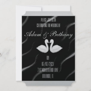 Elegant Swan Wedding Einladung