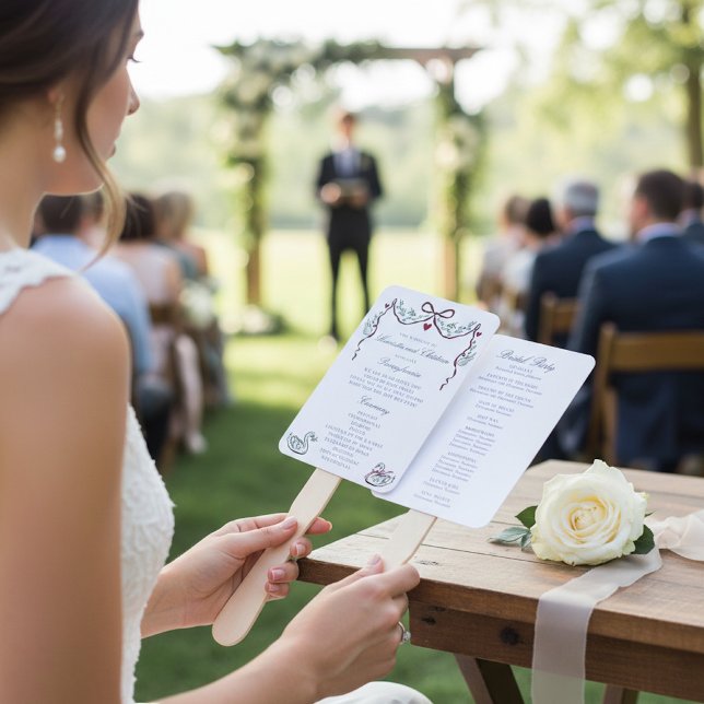 Elegant Swans Wedding Ceremony Program Fans Fächer (Von Creator hochgeladen)