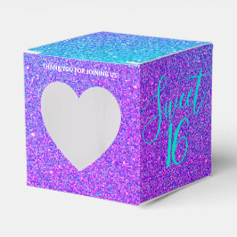 Elegant Sweet 16 Aquamariner Lila Glitzer Vielen D Geschenkschachtel