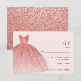 Elegant Sweet 16 Birthday Party Custom RSVP Card