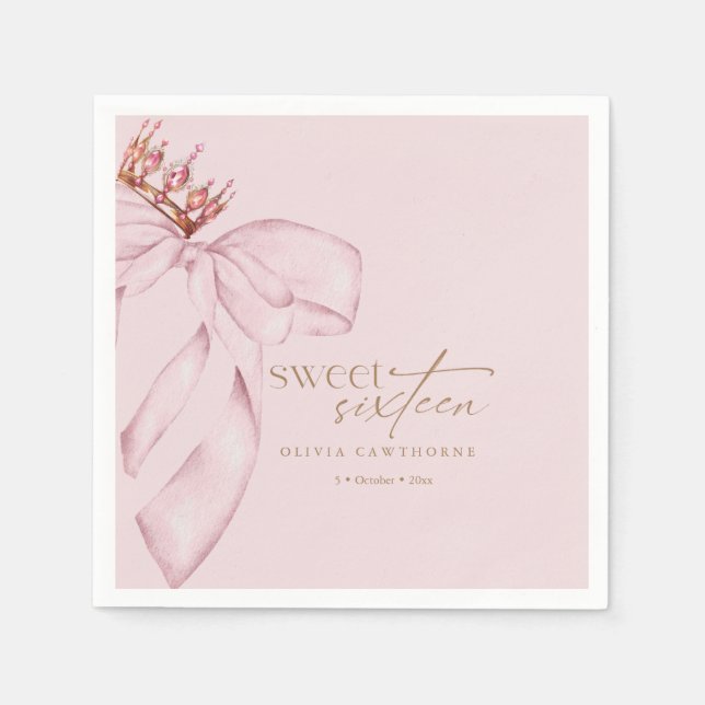Elegant Sweet 16 Blush Pink Birthday  Serviette (Vorderseite)