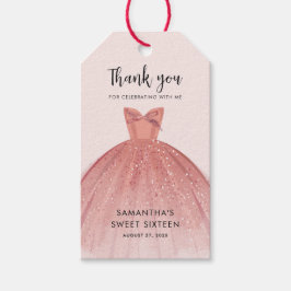 Elegant Sweet 16. Geburtstagsparty Danke Custom Geschenkanhänger