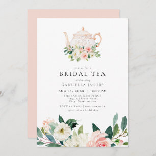 Elegant & Sweet Blush Pink Bridal Tea Einladung