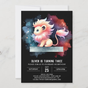 Elegant Sweet Lion Birthday Einladung
