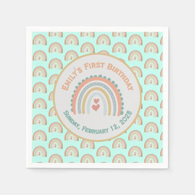 Elegant & Sweet Rainbow Mint Serviette (Vorderseite)