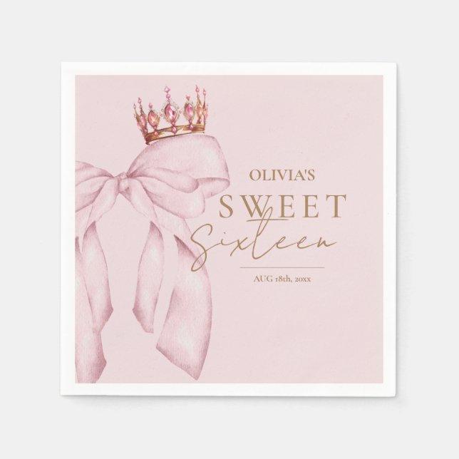 Elegant Sweet Sixteen Birthday Serviette (Vorderseite)
