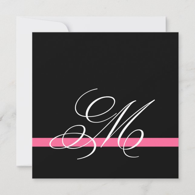 Elegant Swirl Monogram Wedding Einladungen (Vorderseite)