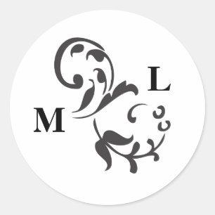 Elegant Swirl Umschlag Aufkleber