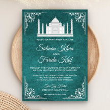 Elegant Taj Mahal Aquamarin-arabische Hochzeitsein