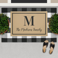 Elegant Tan Black Custom Monogram Initial
