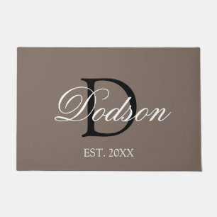 Elegant Tan Brown Script Family Monogram Fußmatte