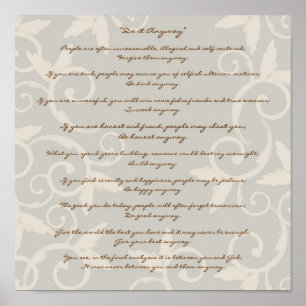 Elegant Tan macht es trotzdem Poster