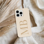 Elegant Tan Minimalistisch Initial Monogram Case-Mate iPhone Hülle<br><div class="desc">Elegant Tan Minimalistisch Initial Monogram iPhone Case</div>