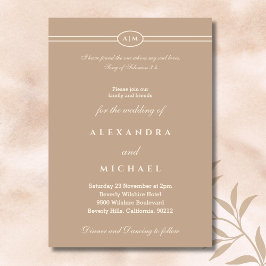 Elegant Taupe Bible Verse Christian Wedding Einladung