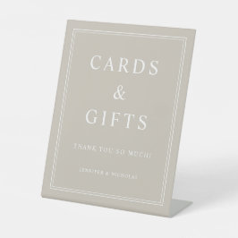 Elegant Taupe Cards And Gifts Wedding Sockelschild