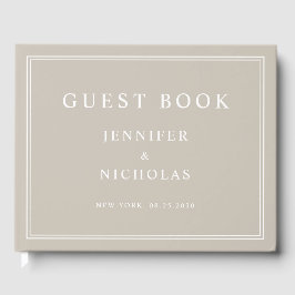 Elegant Taupe Wedding Gästebuch