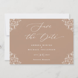 Elegant Taupe Wedding Save the Date Cards