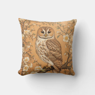 Elegant Tawny Owl William Morris Inspiriert Kissen