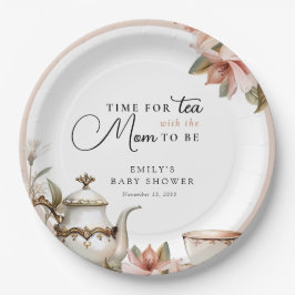 Elegant Tea Party Baby Shower Pappteller