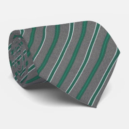 Elegant Teal Green & Silver Diagonal Striped Krawatte