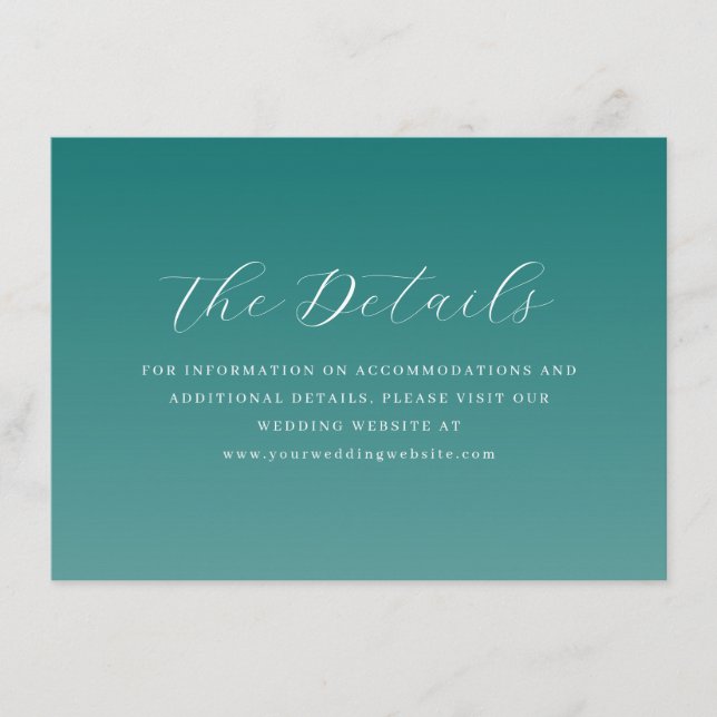 Elegant Teal Typographic Begleitkarte (Vorderseite)